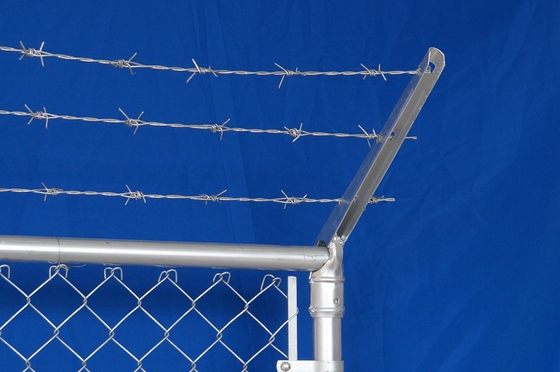 Hot Dip Galvanized Diamond Shape Cyclone Mesh Fencing With Top Barbed Wire