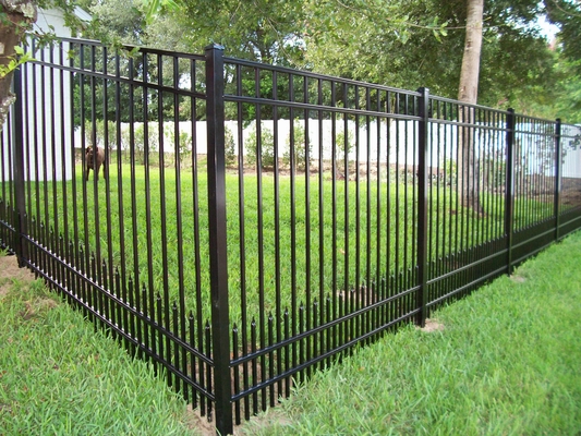 Venda quente novo design preto revestido aço galvanizado tubular cerca de aço de 8 pés para jardim