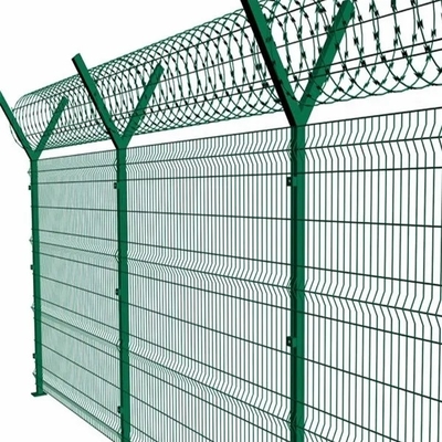V Fold 3D Panel Triângulo Curva rígida Ferro Telhas de malha de vedação Para cercas de jardim 5MM Diâmetro de fio PE revestido superfície